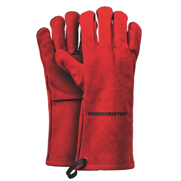 Grillhandschuh Leder Rot 10